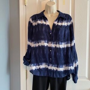 BUY 2 ITEMS & GET 1 FREE: INC Tie Dye Button Down Shirt Sz 12